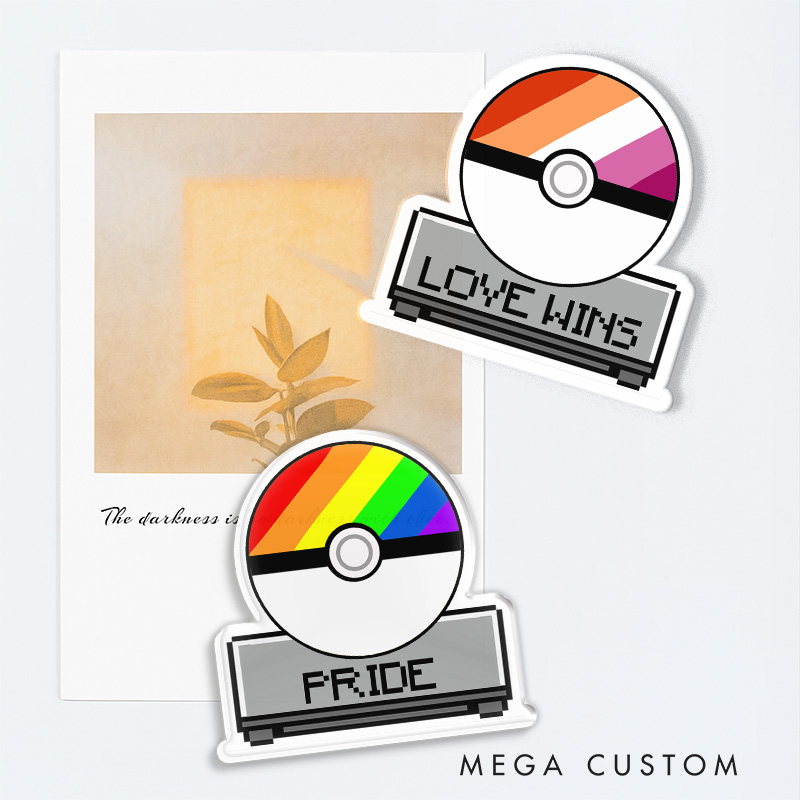 Personalized Pride Flag Ball Fridge Magnets LGBTQ Pride Gamers Magnets Anime Lovers Gaming Fridge Decal
