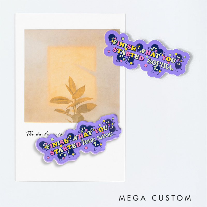 Personalized Anime Fridge Magnets Finish What You Started Japanese Kawaii Magnets for Anime Lovers Studio Inspired Fridge Decal