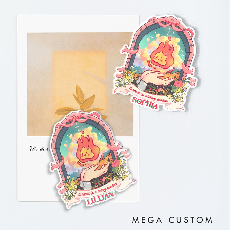 Personalized Anime Cute Fire Fridge Magnets Japanese Kawaii Magnets for Anime Lovers Studio Inspired Fridge Decal