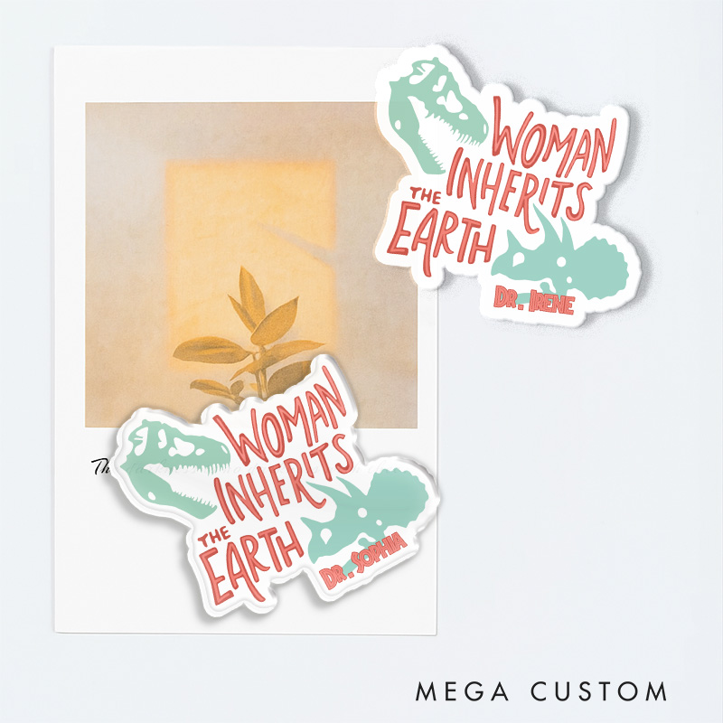 Personalized Woman Inherits Earth Movie Fridge Magnets Dinosaur Magnets for Movie Lovers 90s Park Guest Fridge Decal