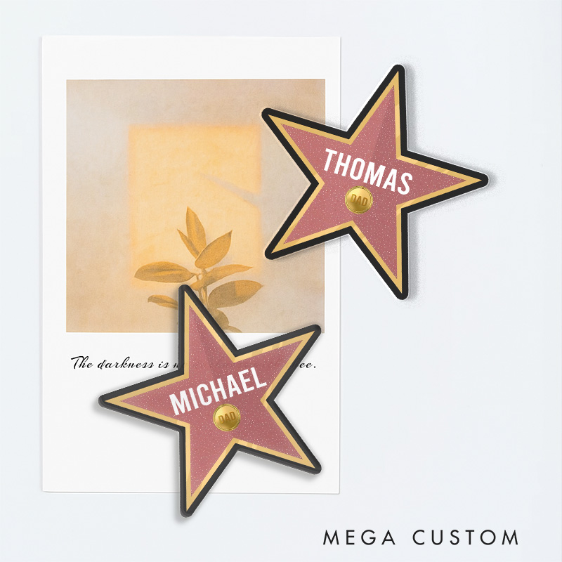 Personalized Dad of Fame Fridge Magnets Funny Father's Day Movie Magnet Star Magnets for Father Dad Fridge Decal