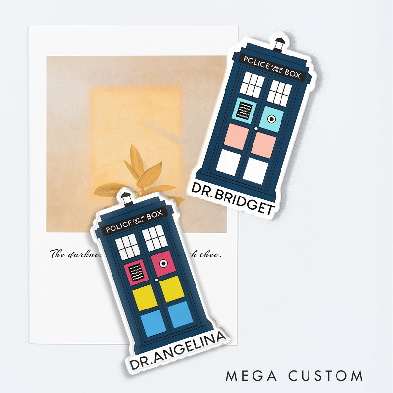 Personalized Telephone Booth Fridge Magnets LGBTQ Doctor Magnets Funny Geek Magnets for Movie Lovers Fridge Decal