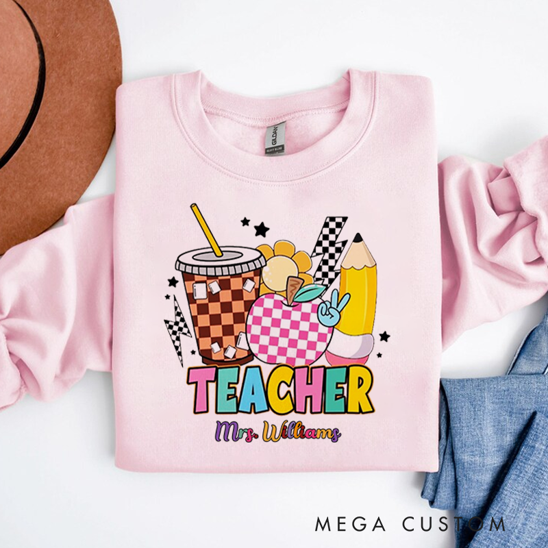 Personalized Hoodies for Teachers Colorful and Playful Decorative Hoodies Appreciation Gift for Teachers
