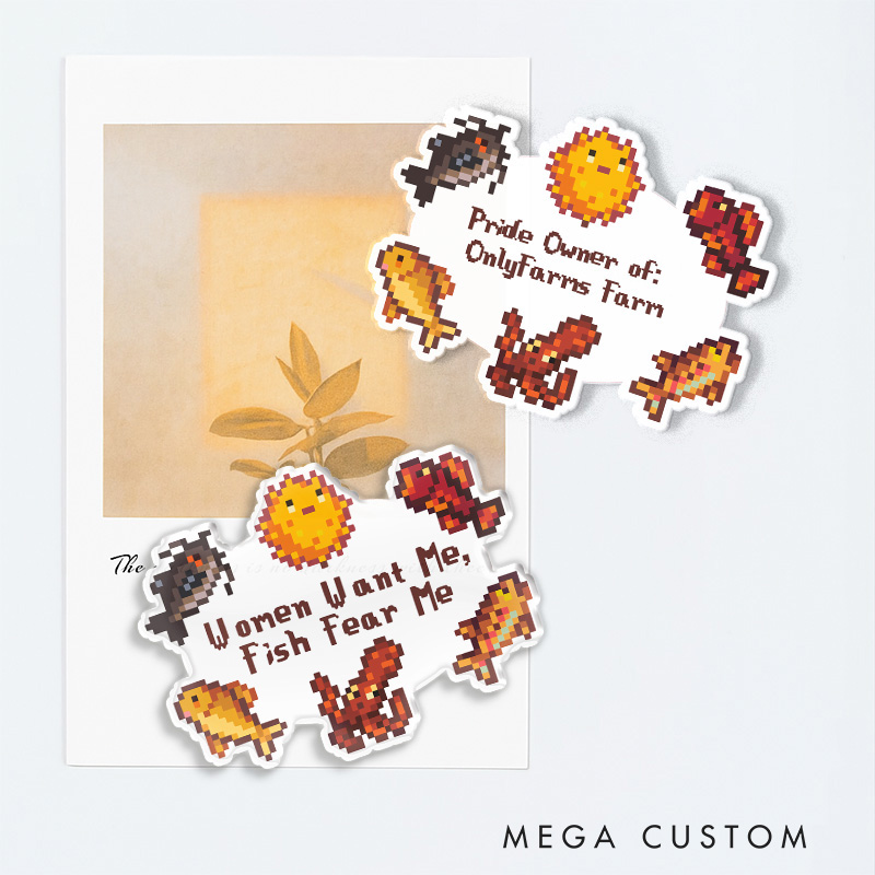 Personalized Women Want Me Fish Fear Me Game Fridge Magnets Farming Gamer Magnets Valley Geek Gaming Nerd Fridge Decal