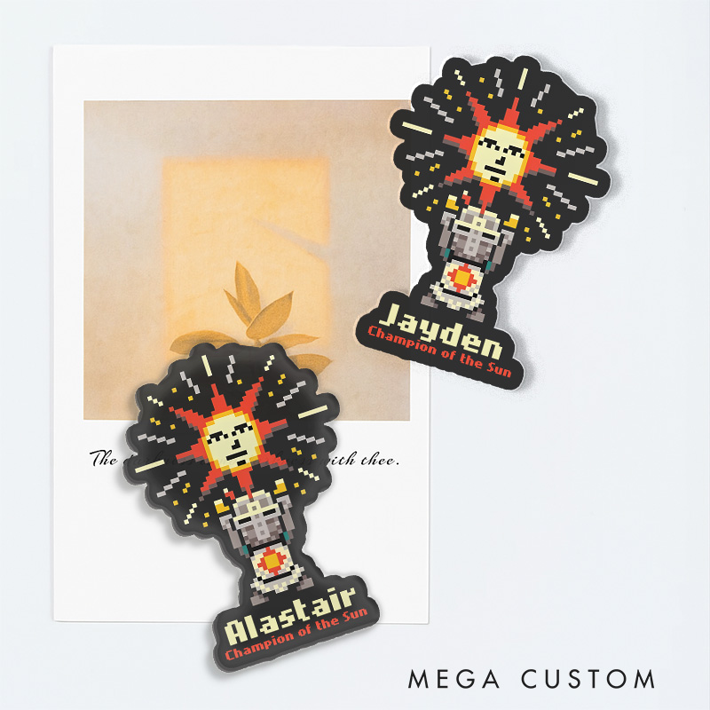 Personalized Pixel Praise the Sun Gothic Game Fridge Magnets Video Game Magnets Undead Fridge Decal Halloween