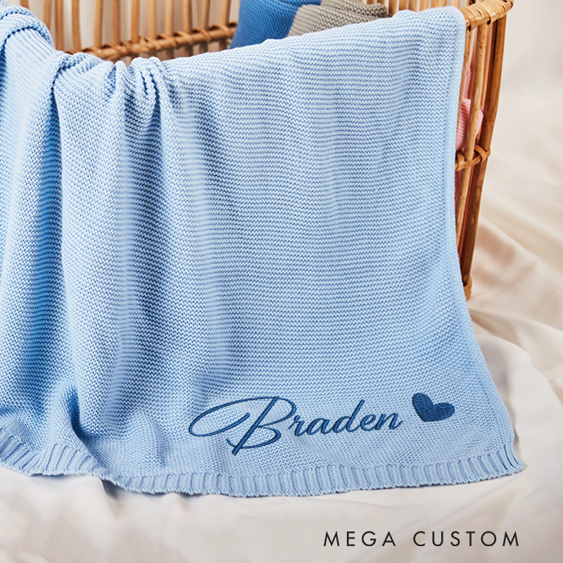Personalized Embroidered Baby Name Blanket Baby Shower Gift Newborn Baby Gift Nursery Blanket