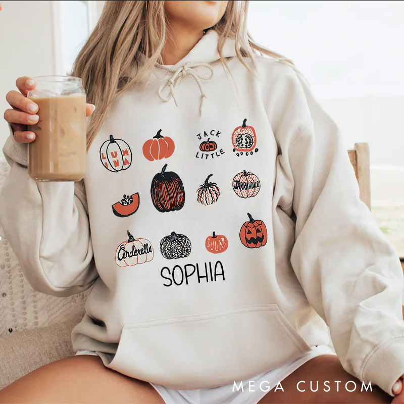 Personalized Charming Pumpkin Patch Collection for Cozy Autumn Hoodies