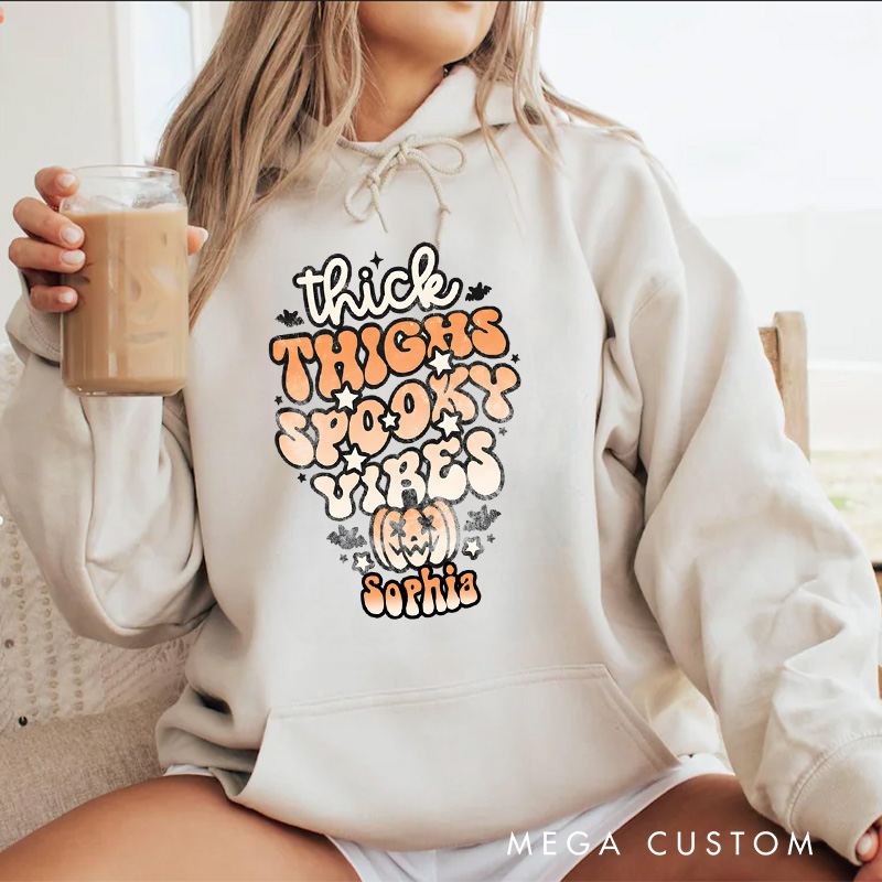 Personalized Playful and Spooky Vibes Typography for Cool Casual Hoodies
