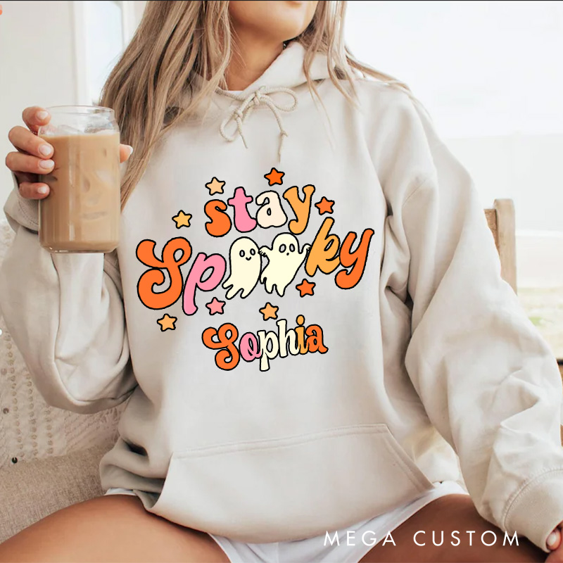 Personalized Stay Spooky with Starry Highlights for Unique and Fun Halloween Hoodies