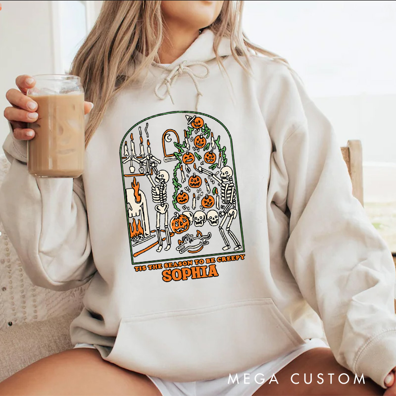 Personalized Skeleton and Pumpkin Party Extravaganza for Creative and Festive Celebration Hoodies