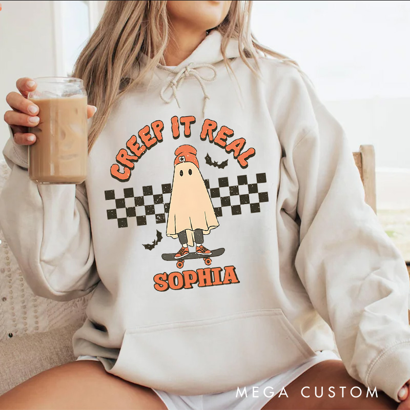 Personalized Creep It Real Ghost with Retro Vibes for Trendy and Cool Hoodies
