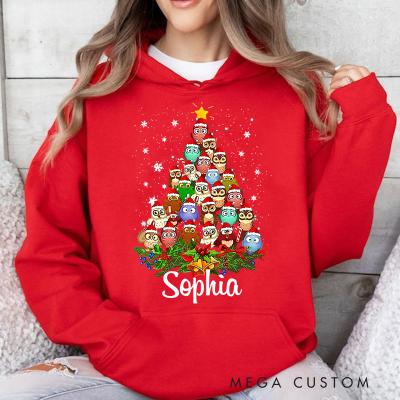 Personalized Christmas Tree Made of Festive Characters and Ornaments Christmas Hoodies