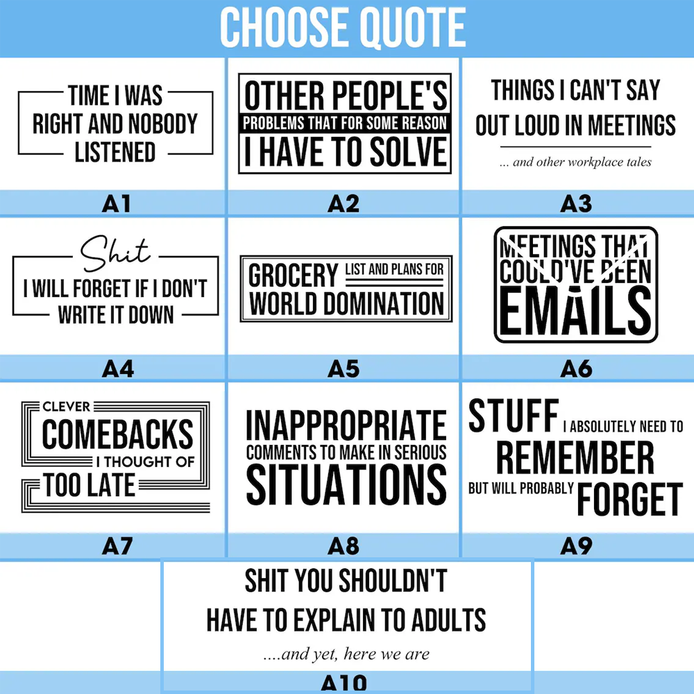 Personalized Leatherette Notebooks Funny and Sarcastic Custom Journals Unique Titles Notebook Gift