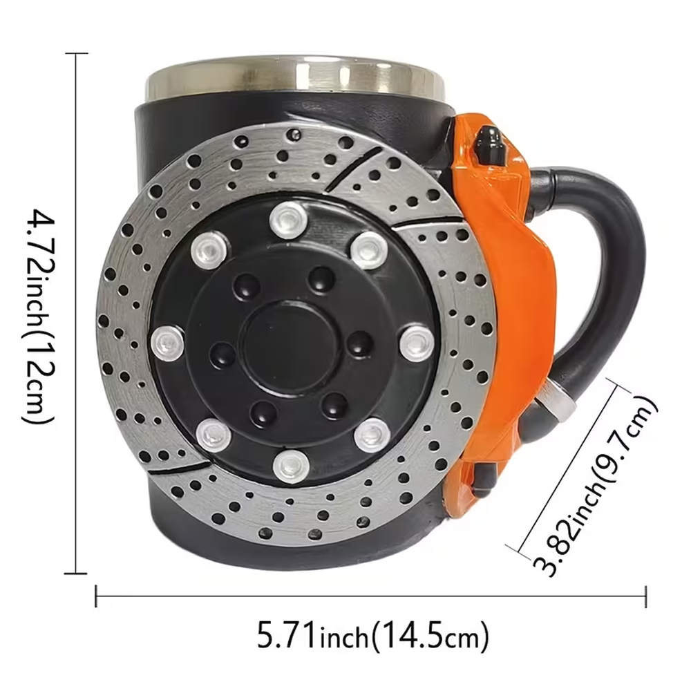 Personalized 3D Brake Caliper Mug Unique Resin Mug for Car Enthusiasts