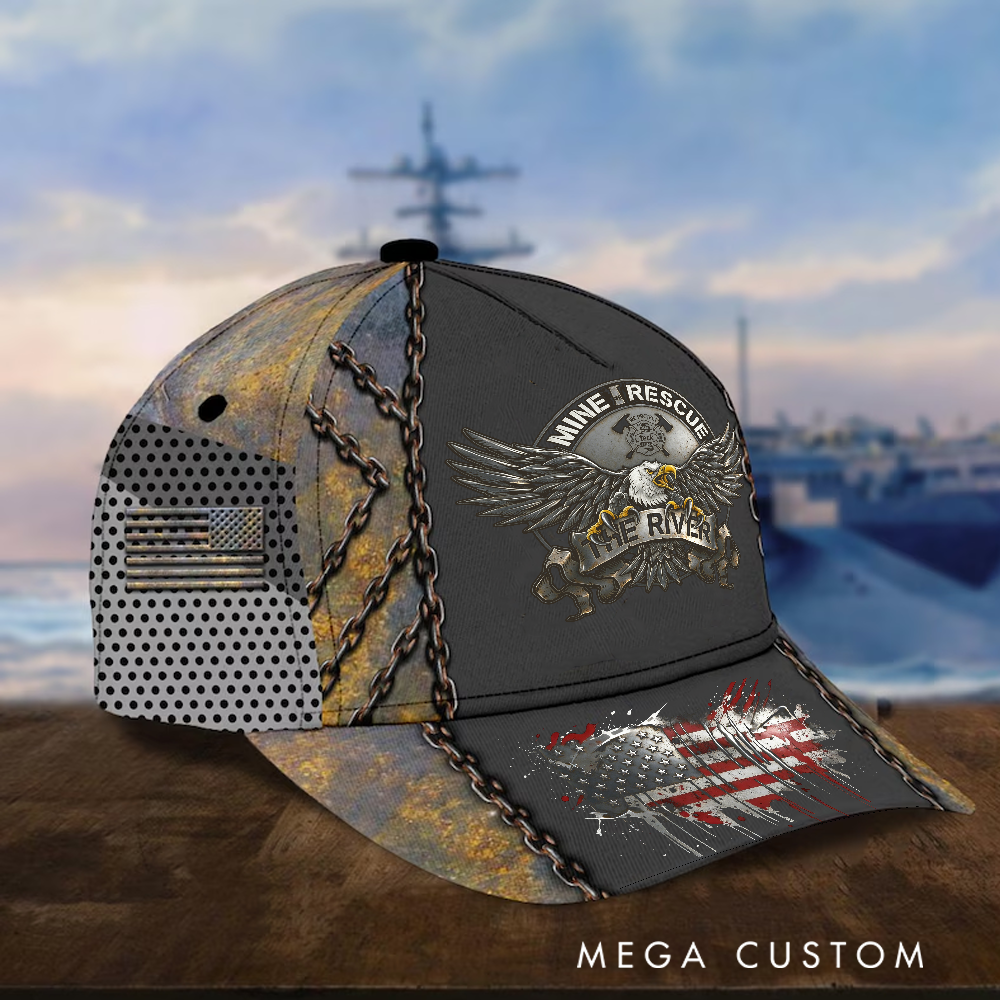 Personalized Firefighter Full-Print Cap Rugged Mine Rescue Design Firefighter Gifts