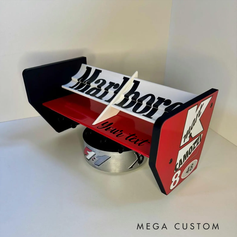 Personalized Racing Spoiler Wall Shelf and Key Holder Custom Rear Wing Organizer for Car Enthusiasts