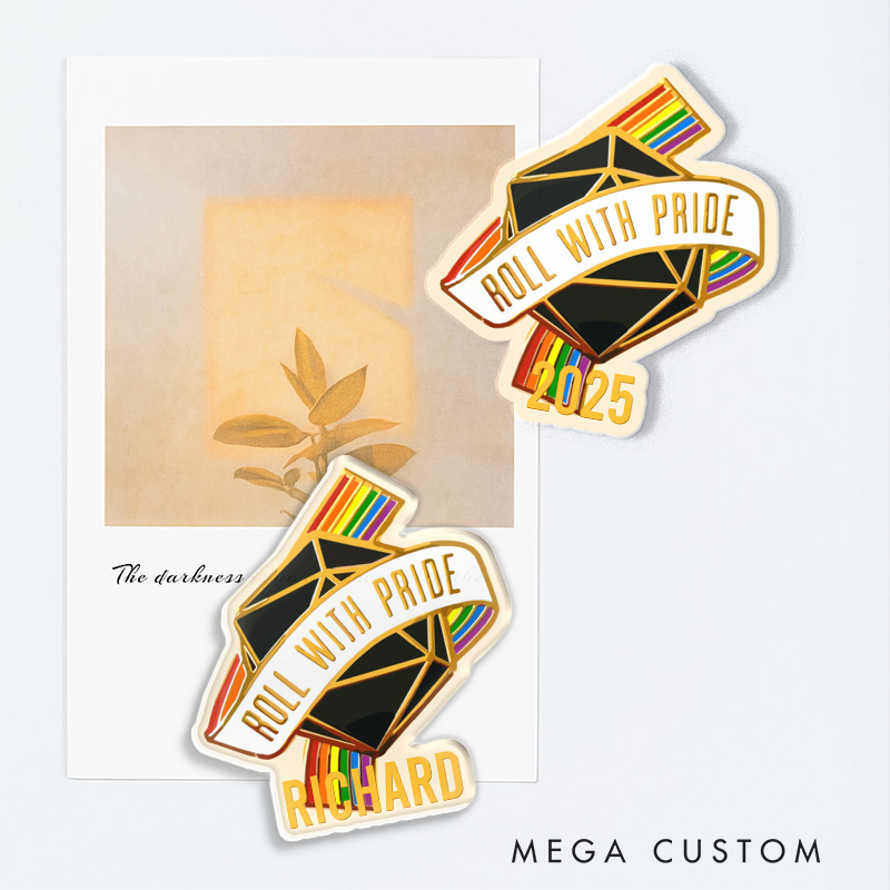 Personalized Rainbow Roll with Pride Fridge Magnets DND Dice Game Magnets LGBTQ Gamers Fridge Decal