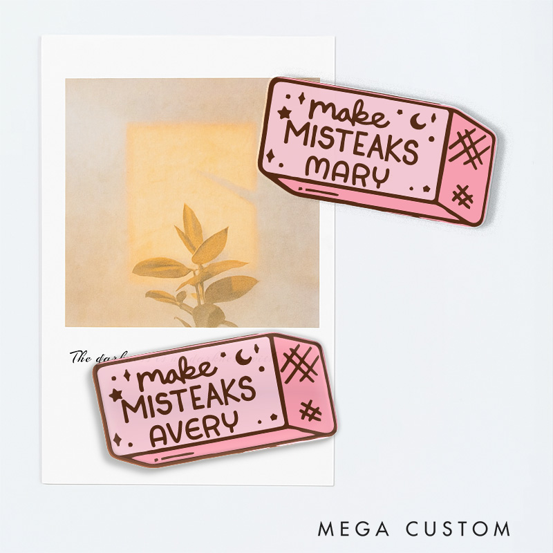 Personalized Make Misteaks Artist Fridge Magnets Eraser Rubber Motivational Magnets Art Lover Illustration Fridge Decal