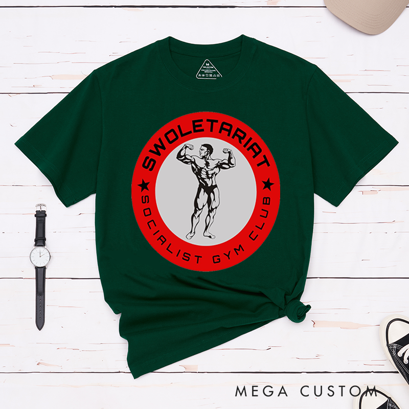Personalized Statement GymT-Shirt with a Strong Bodybuilder Graphic Encircled for Fitness Enthusiasts Bodybuilders and Gym Lovers
