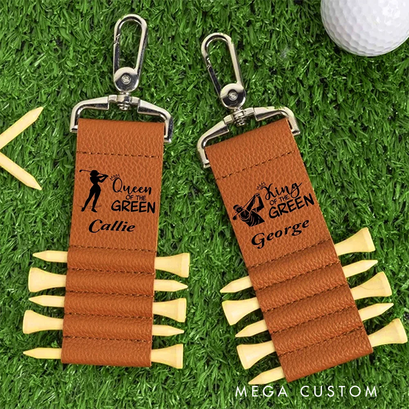 Personalized Golf Tee Holder Keychain with Custom Name and Unique Designs