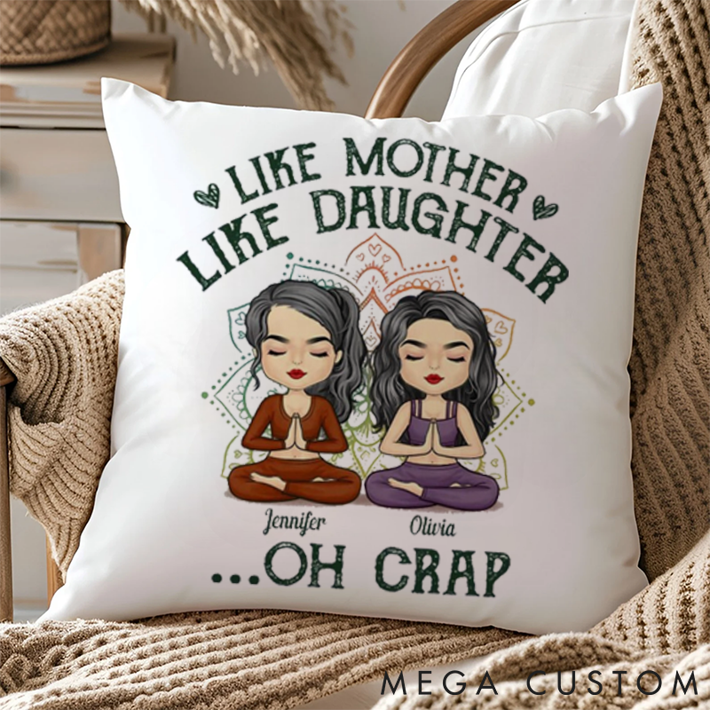 Personalized Mother and Daughter Meditation Pillows Mandala Pattern Pillows Yoga Pillows Gift  Idea for Yoga Lover