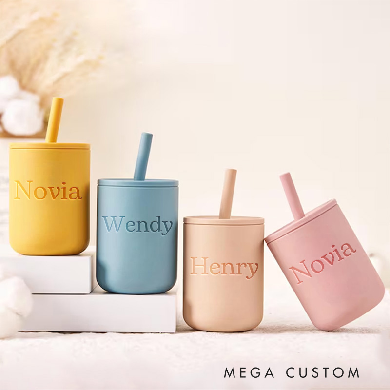 Personalized Chic Serif Name Engraved Cup for Babies Sophisticated and Unique Design Sippy Cup Gift for Baby