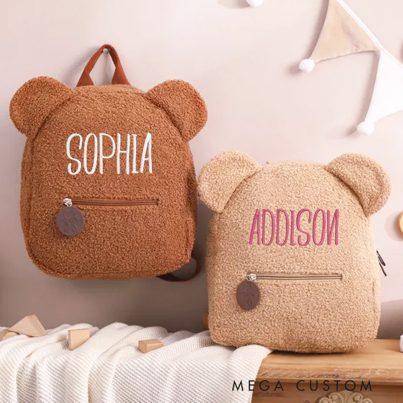 Personalized Embroidered Teddy Bear Backpack for Kids Unique Child's Gift First Day of School Gift