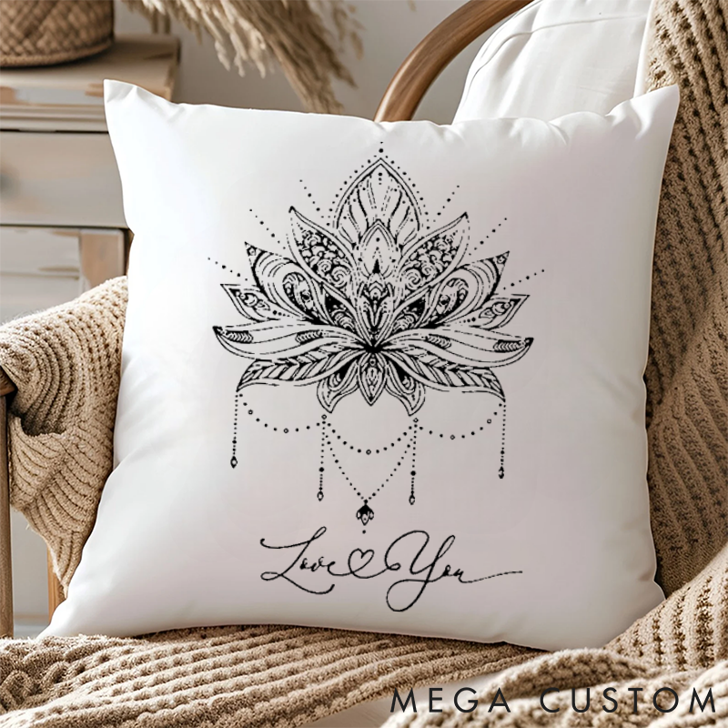 Personalized Mandala Flower Pillows Yoga Element Pillows Yoga Pillows Gift  Idea for Yoga Lover