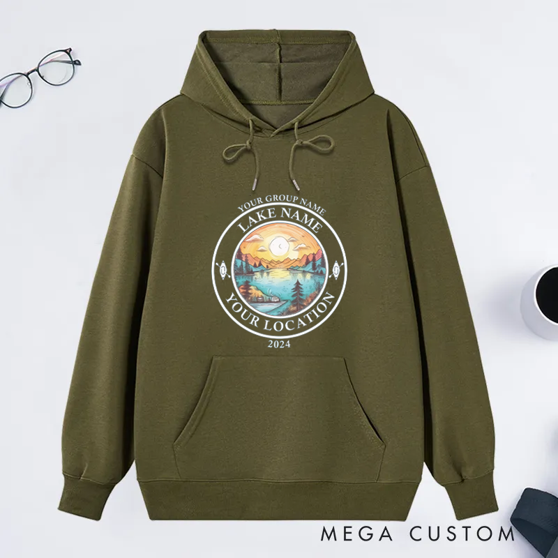 Personalized Lake Adventure Classic Hoodie Great Gift for Fishing Outdoor Lover