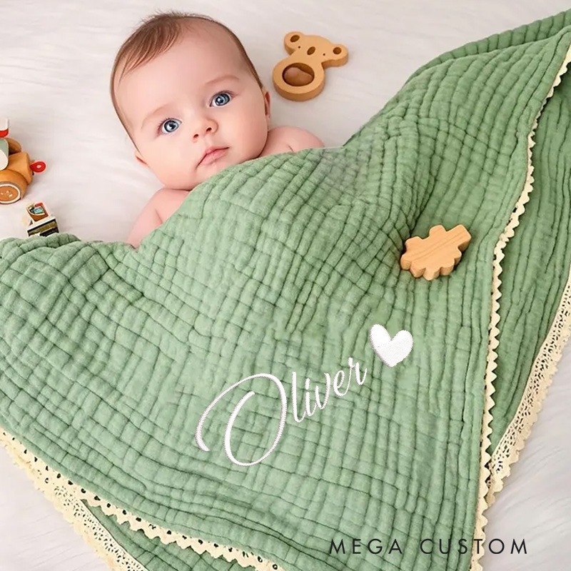 Personalized Embroidered Baby Name Blanket Baby Shower Gift Newborn Baby Gifts Nursery Blanket