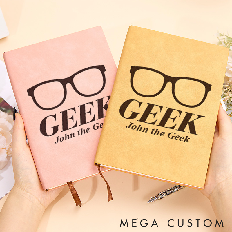Personalized Geek Mode Lovers Leather Notebook Computer Technology Lover Journal Gift for Geek Nerd