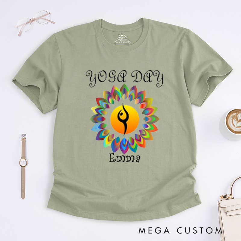 Personalized Yoga T-Shirt Meditation T-shirt Girl Yoga T-Shirt Yoga ustom Tee Yoga Class Shirt Yoga Gifts Yoga Group Shirt