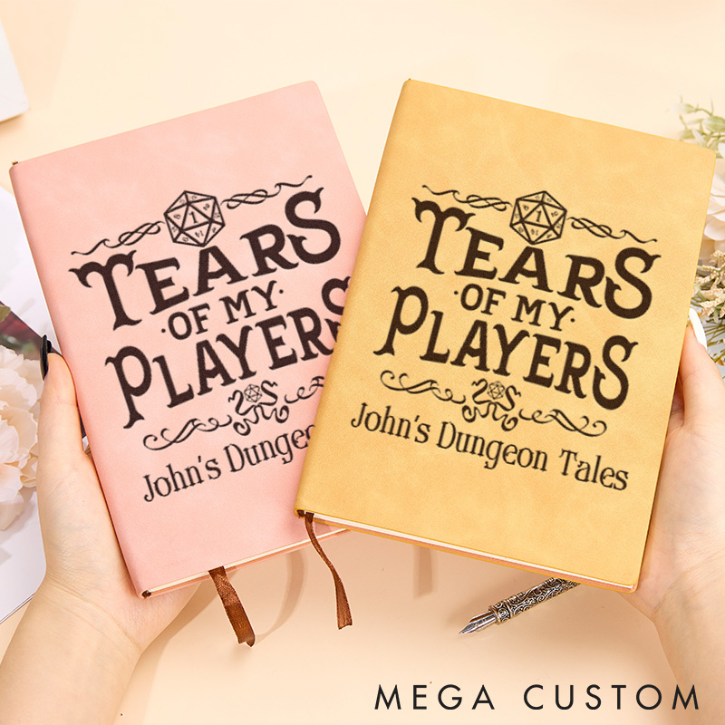 Personalized Game Lovers Leather Notebook D&D Game Players Journal Gift for Geek Nerd