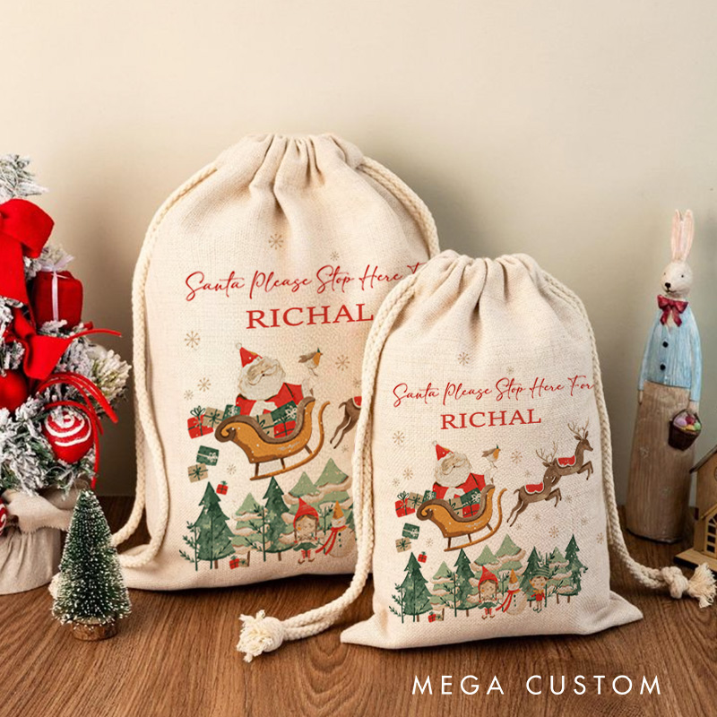 Personalised Christmas Gift Bag For Baby Baby's First Christmas Santa Delivery Sack Baby Christmas Gift