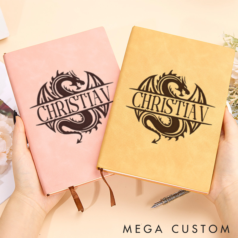 Personalized D&D Game Lovers Leather Notebook Game Lovers Journal Gift for Geek Nerd