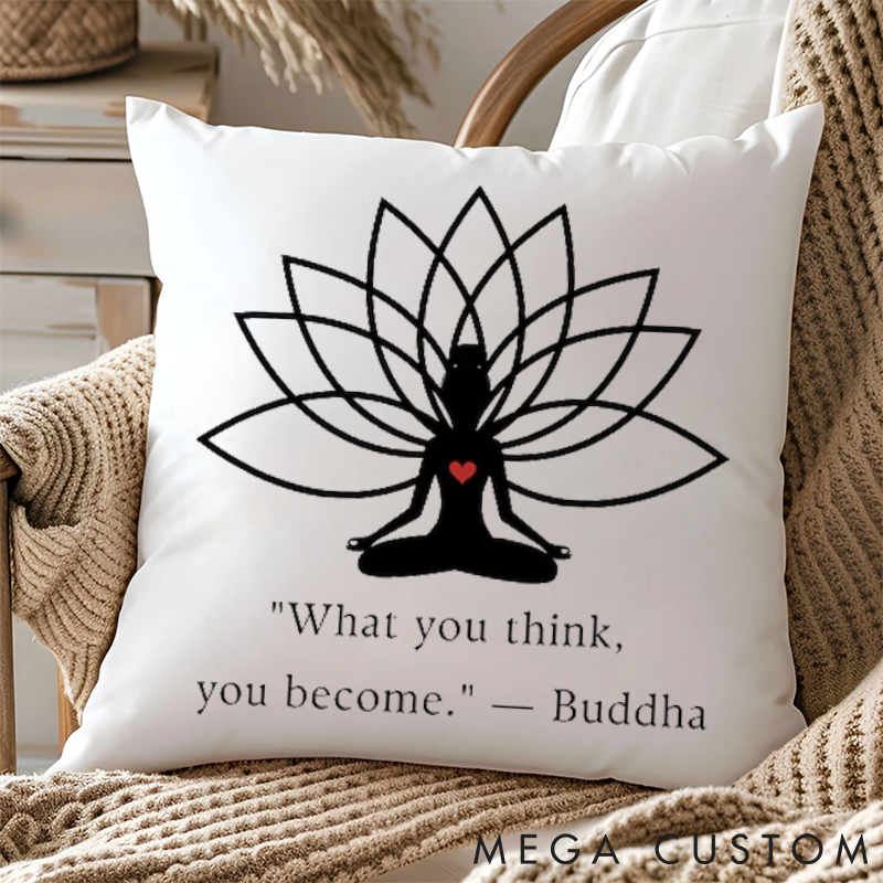 Personalized Meditation Silhouette Pillows Lotus Pattern Pillows Classic Quote Pillows Yoga Pillows Gift  Idea for Yoga Lover