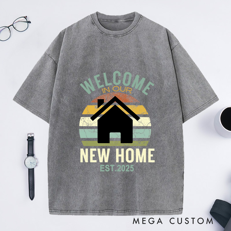 Personalized Welcome New Home T-Shirt Housewarming Custom Retro Celebration Keepsake