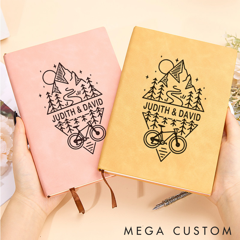 Personalized Traveling Camping Hiking Journal Adventure Together Leather Notebook Gift Outdoor Lovers 