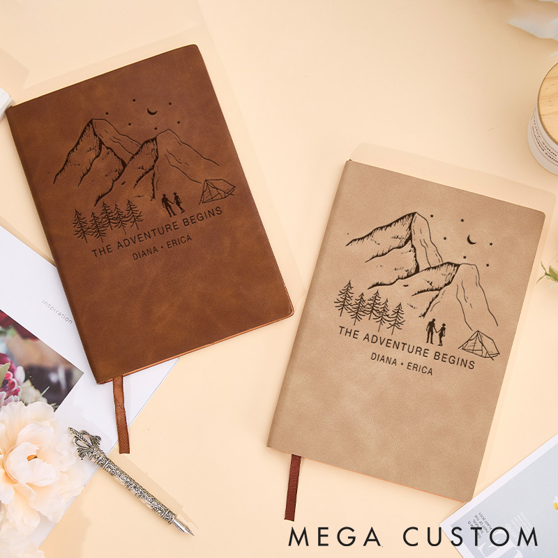 Personalized Take Me To The Mountains Leather Notebook Outdoor Traveling Hiking Journal Gift for Nature