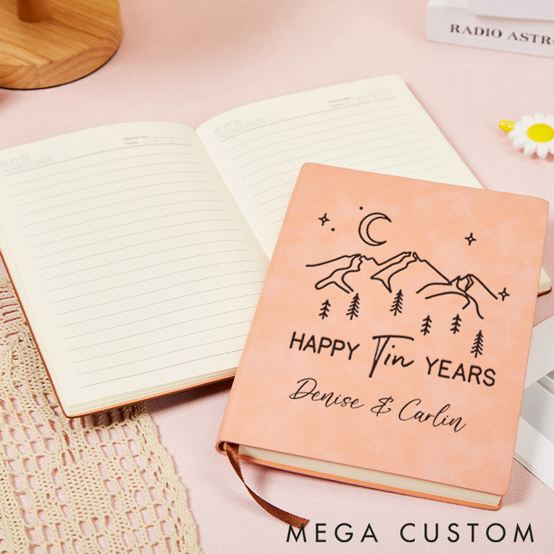 Personalized Anniversary Leather Notebook Adventure Camping Traveling Hiking Journal Gift for Outdoor