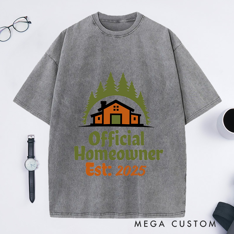 Personalized Custom Official Homeowner T-Shirt Housewarming Forest Cabin Gift