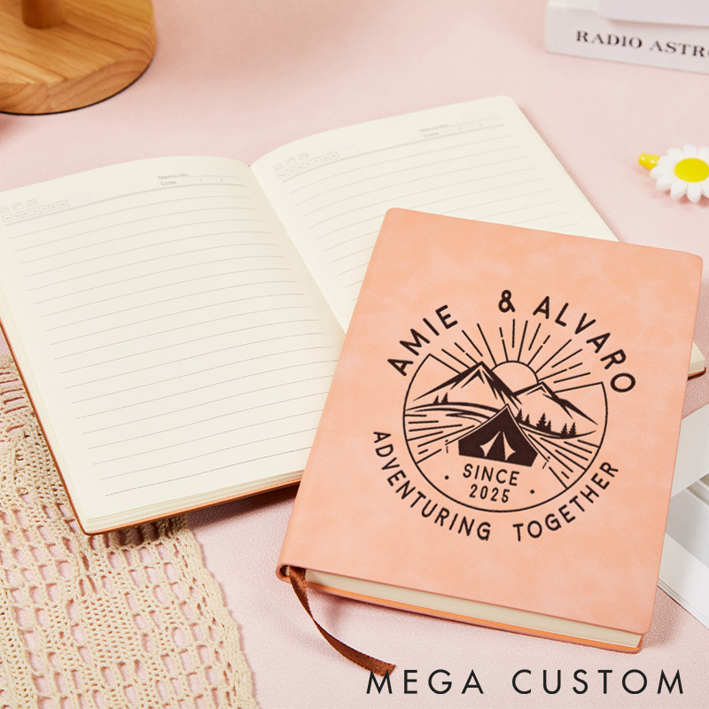 Personalized Adventures Leather Notebook Nature Traveling Hiking Journal Gift for Outdoor