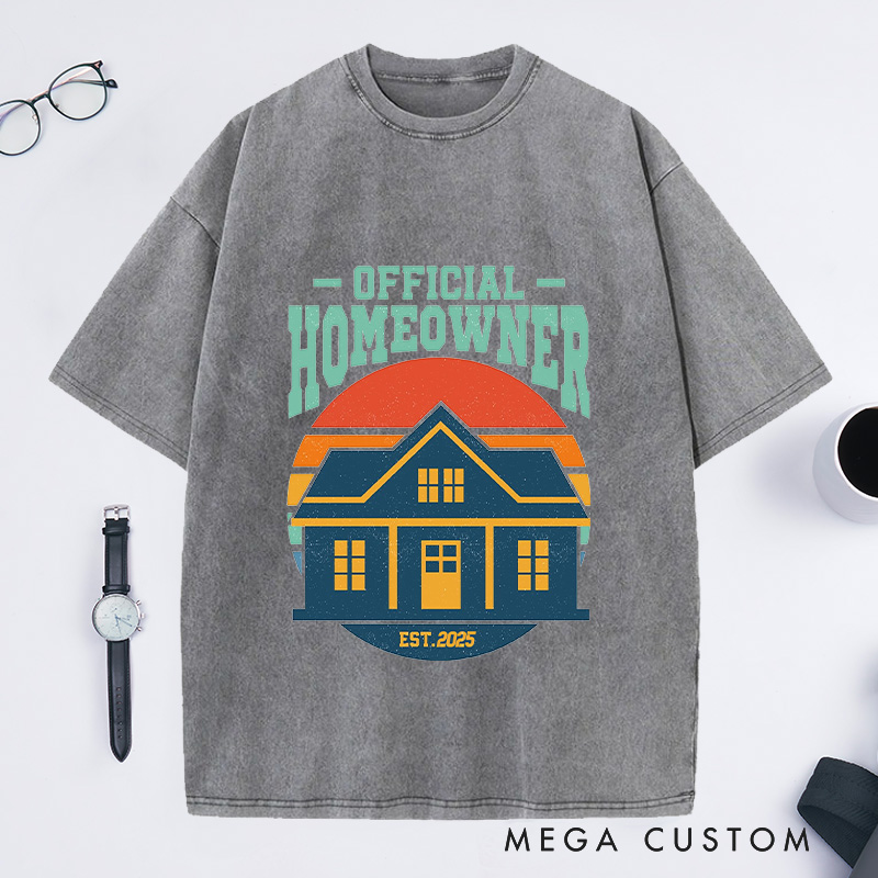 Personalized Official Homeowner T-Shirt Retro House Graphic
