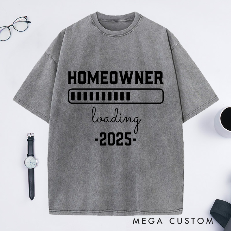Personalized Custom Year Homeowner Loading Progress Bar Washed T-shirt