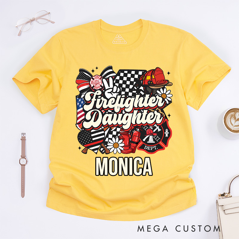 Personalized Firefighter T-Shirts Firefighter's Daughter Tribute DesignT-Shirts