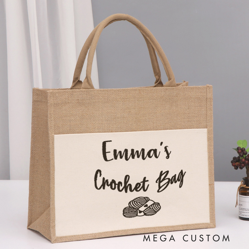 Personalized Tote Bag Crochet Bag Gift for Knitting Lovers Gift for Crocheters Crochet Lover Tote Bag