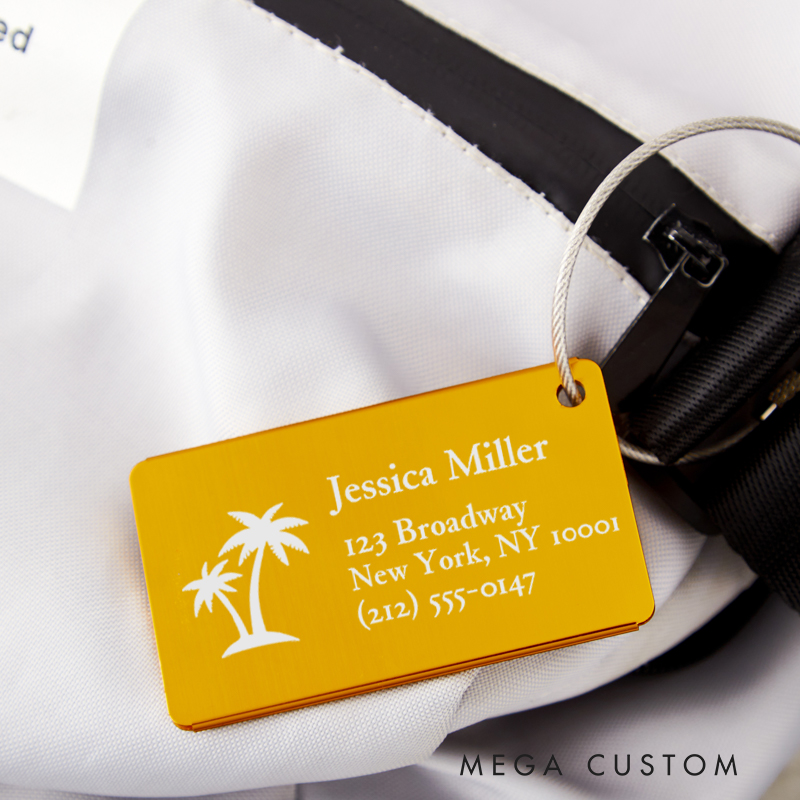 Personalized Metal Luggage Tag for Traveling Lovers Customized Vacation Gift Suitcase Tag