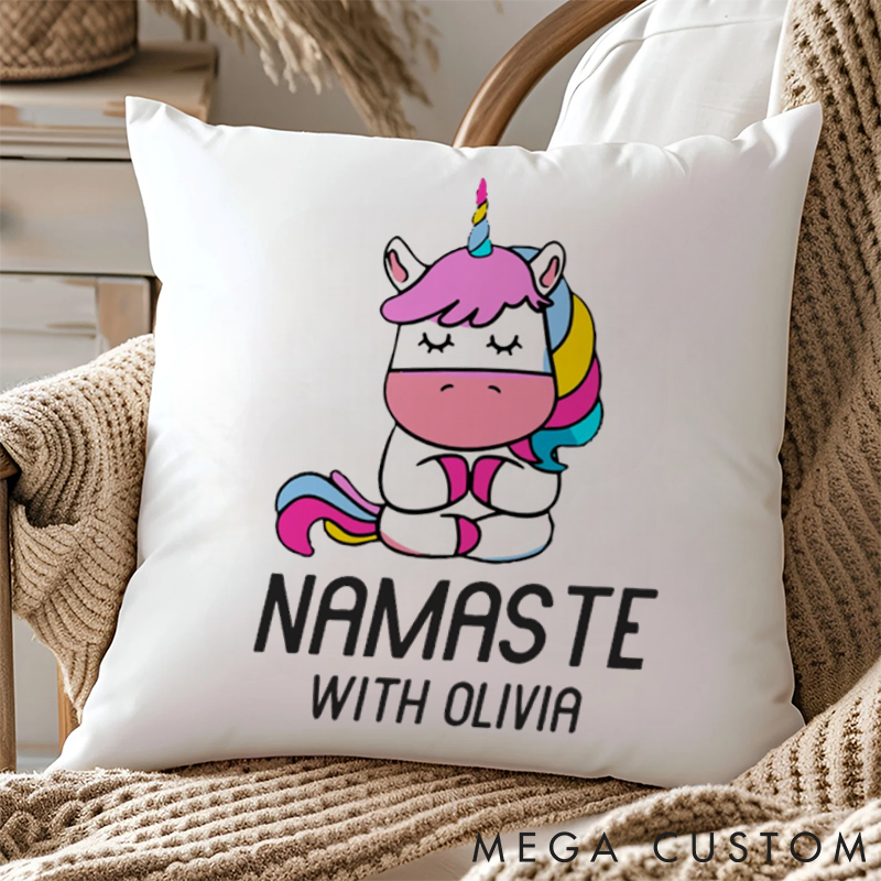 Personalized Cute Unicorn Pillows Meditation Pillows Yoga Pillows Gift  Idea for Yoga Lover