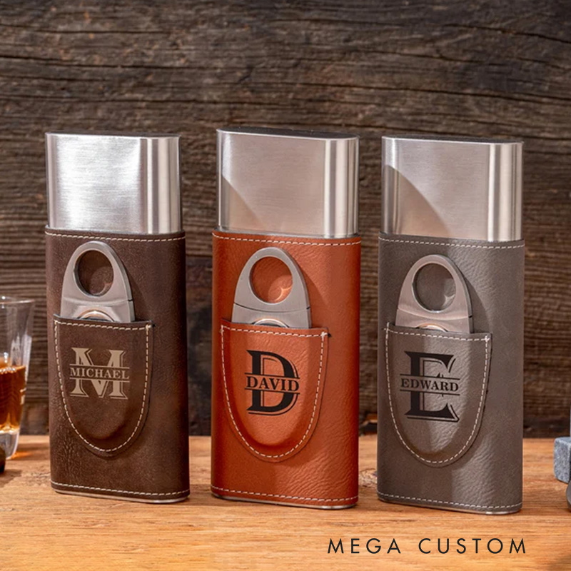 Personalized Engraved Cigar Case Bachelor Party Gifts Gifts for Dad or Boyfriend Birthday Gifts
