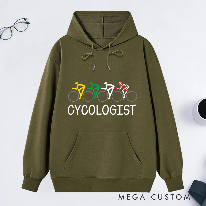 Personalized Bike Lover Cycling Cyclists in Iconic Jersey Colors Four Bikers Classic Hoodies